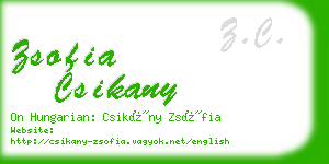 zsofia csikany business card